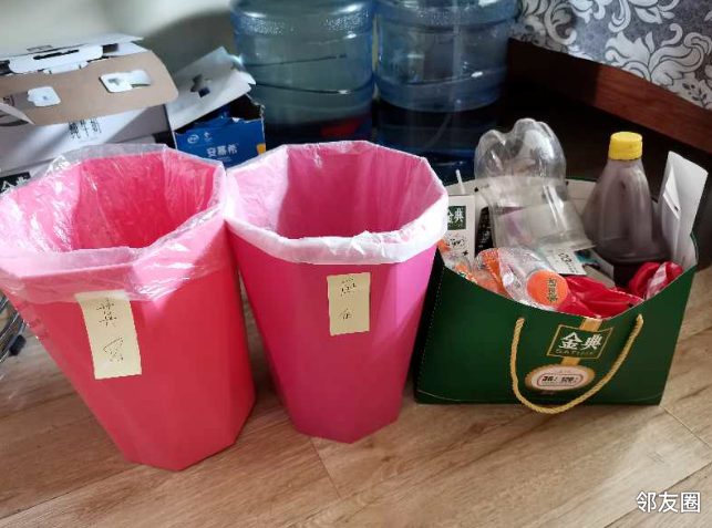 东坝环保达人#按照两桶一袋的方式自制分类垃圾桶