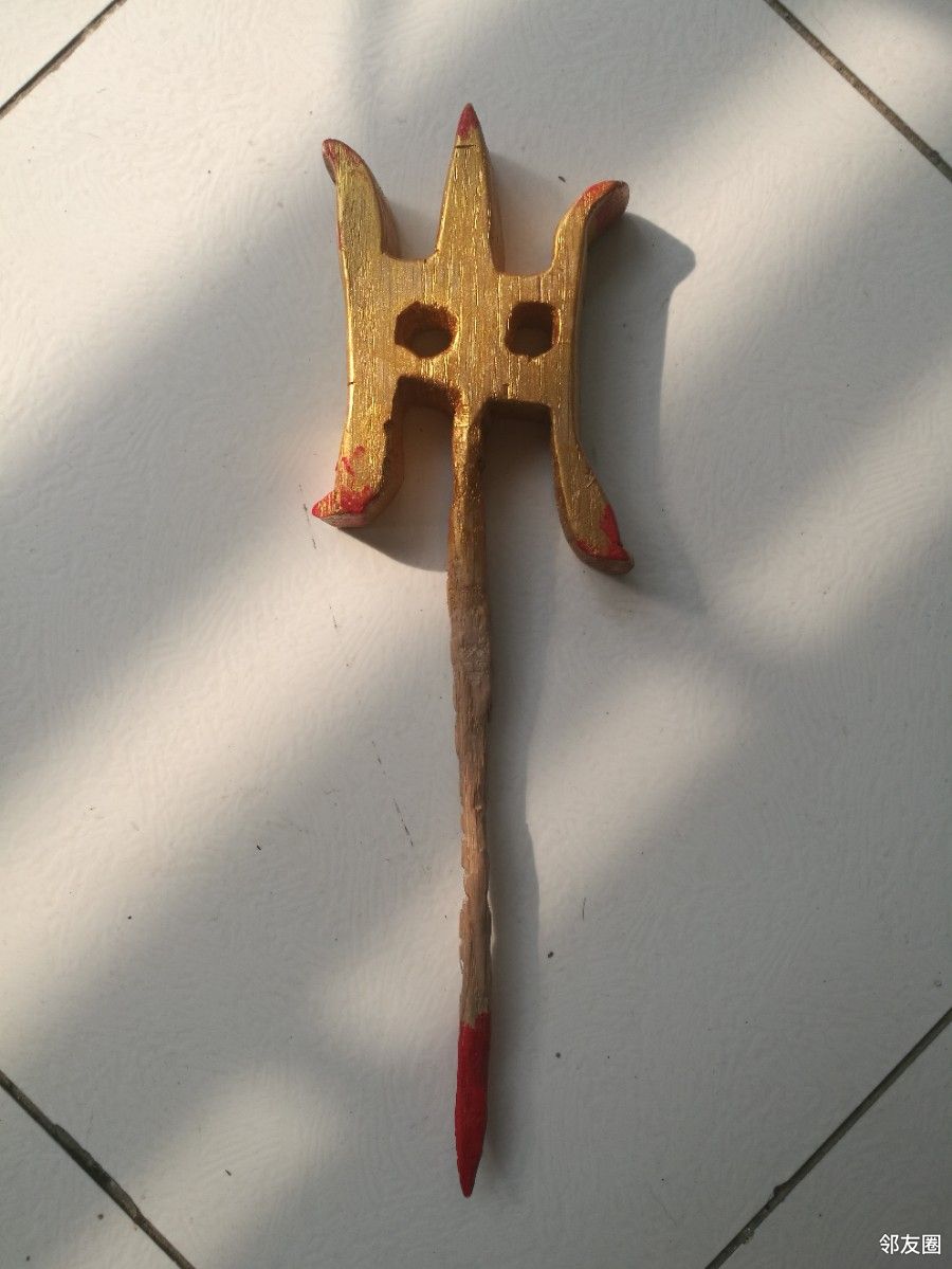纯手工方天画戟(头),孩子有想法,自己找材料做了一个!