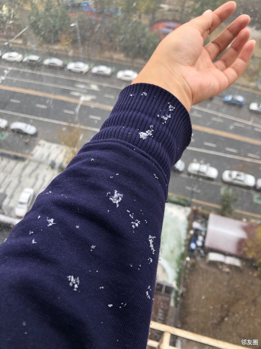 伸手接雪落下的图片图片