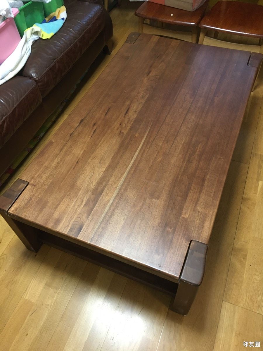 家中闲置核桃木茶几 购于居然之家南洋胡氏品牌 - 二手市场 - 邻友圈