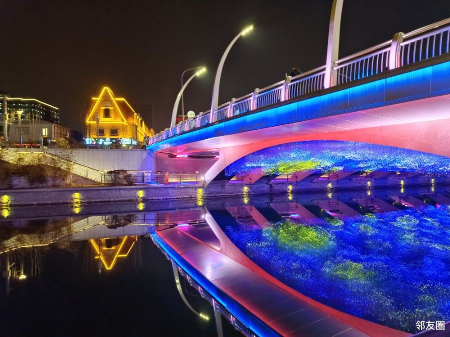 亮马桥夜景图片